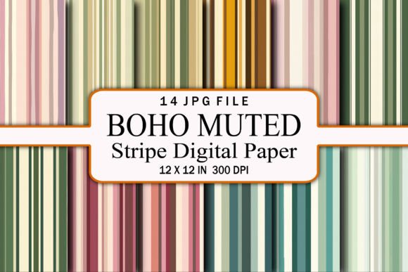 Boho Muted Stripe Digital Paper: A Strategic Design Resource for Creative Professionals