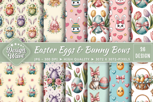Bring Springtime Joy with the Easter Eggs Bunny Bows Pattern Collection
