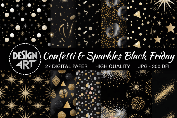 Confetti Sparkles Black Friday Pattern: Elevate Your Designs