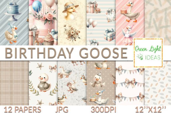Elevate Your Celebrations with Goose Birthday Party Digital Papers