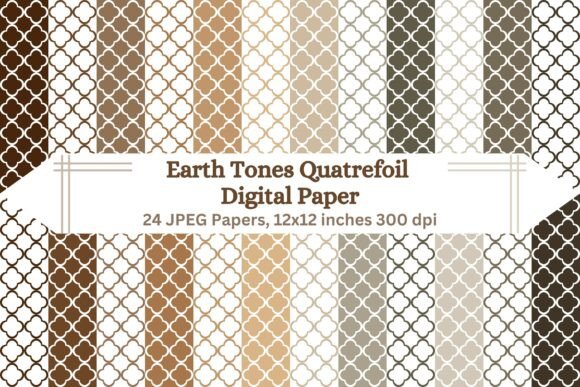 Enhancing Creativity with Earth Tones Quatrefoil Digital Paper: A Modern Design Essential