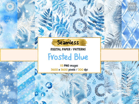 Evaluating Frosted Blue Seamless Digital Paper for Winter Design Projects