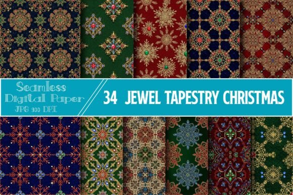Jewel Tapestry Christmas Papers: A Versatile Resource for Creative Projects