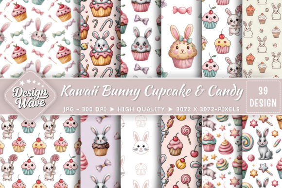 Kawaii Bunny Cupcake Candy Pattern: A Whimsical Addition to Your Creative Projects