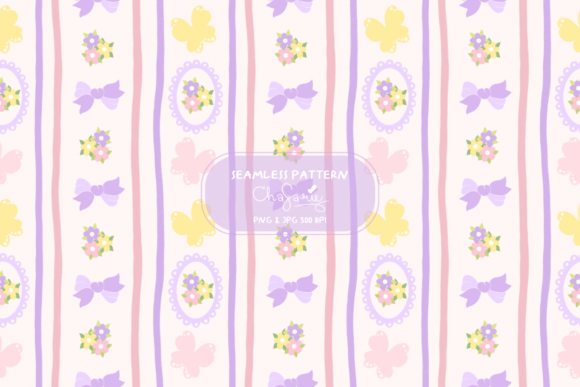 Pastel Floral Bow Seamless Pattern