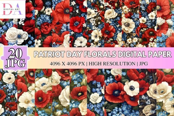 Patriot Day Florals Digital Paper: A Creative Way to Honor and Remember