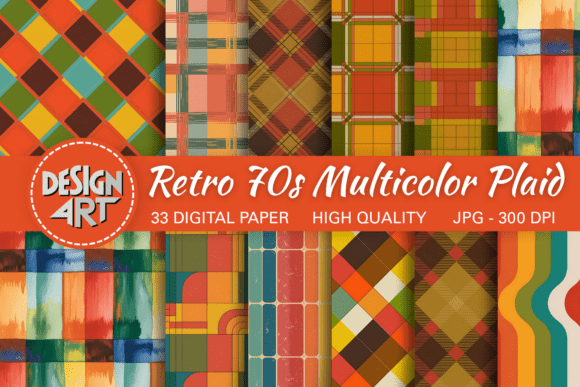 Retro 70s Multicolor Plaid Pattern: A Versatile Design Element for Modern Creative Projects