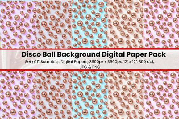 Rose Gold Disco Seamless Digital Papers