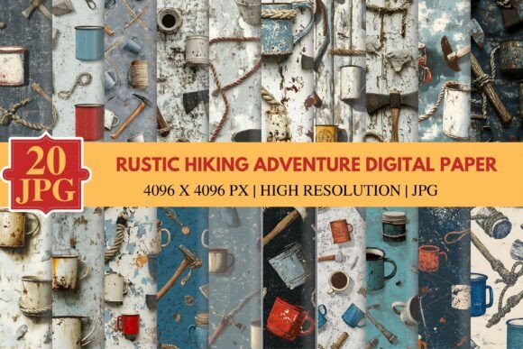 Rustic Hiking Adventure Digital Paper