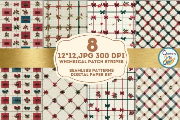 Seamless Paper Whimsical Bow Plaid: A Versatile Design for Creative Projects