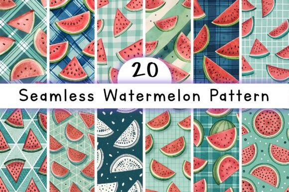 Seamless Watermelon Pattern: Elevating Creative Projects with Vibrant, Versatile Design