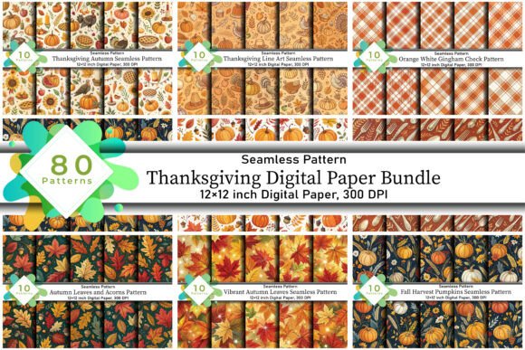 Thanksgiving Digital Paper Bundle: Add Festive Flair to Your Projects