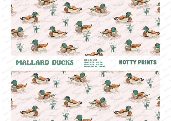 Transform Your Creative Projects with the Mallard Duck in Pond Seamless Pattern