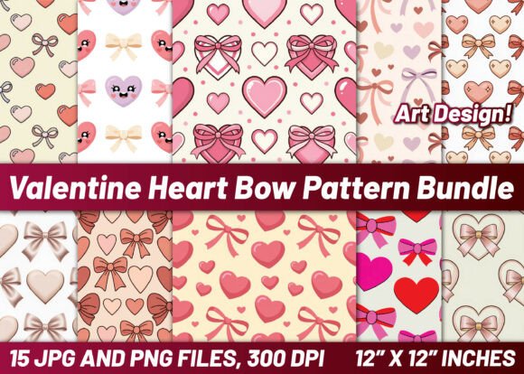Unleash Your Creativity with the Valentine Pattern Heart Bow Bundle