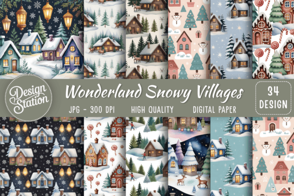 Winter Wonderland Snowy Villages Pattern